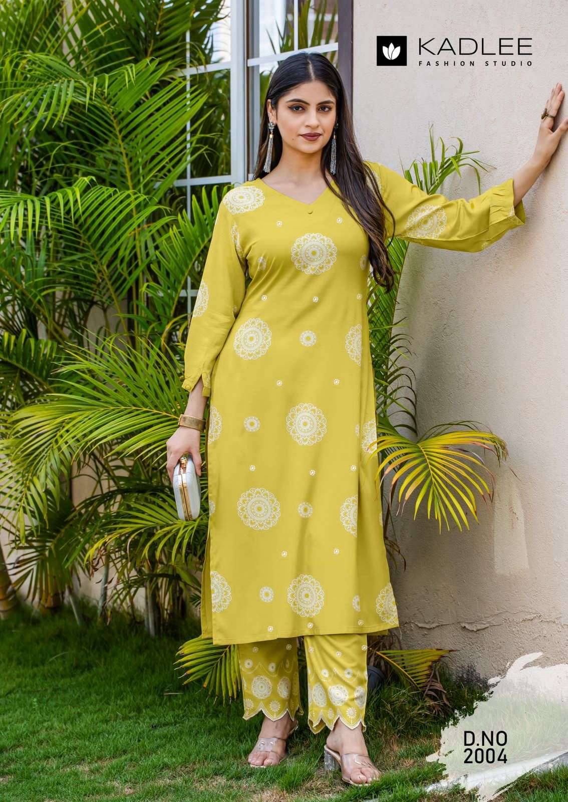  Majestica By KADLEE 2001 To 2005 Series Beautiful Festive Suits Colorful Stylish Rayon Kurtis At Wholesale Price